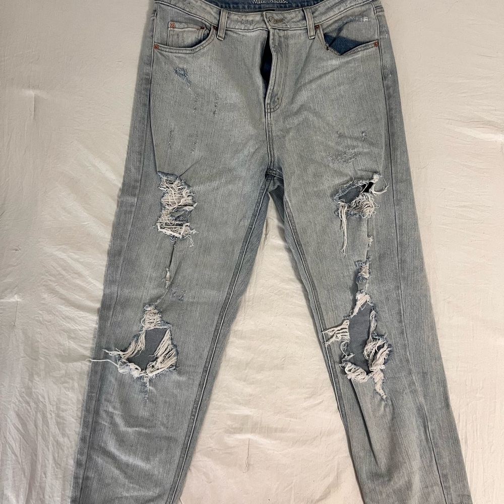 Wild Fable Light Blue Distressed Straight Leg Jeans